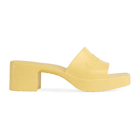 yellow gucci rubber sandals|Gucci rubber sandals women is.